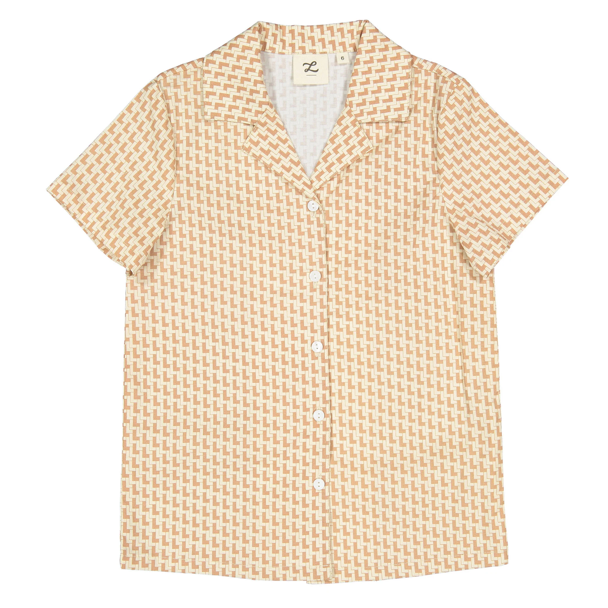 L by Ladida Peach Logo Printed Grandpa Shirt