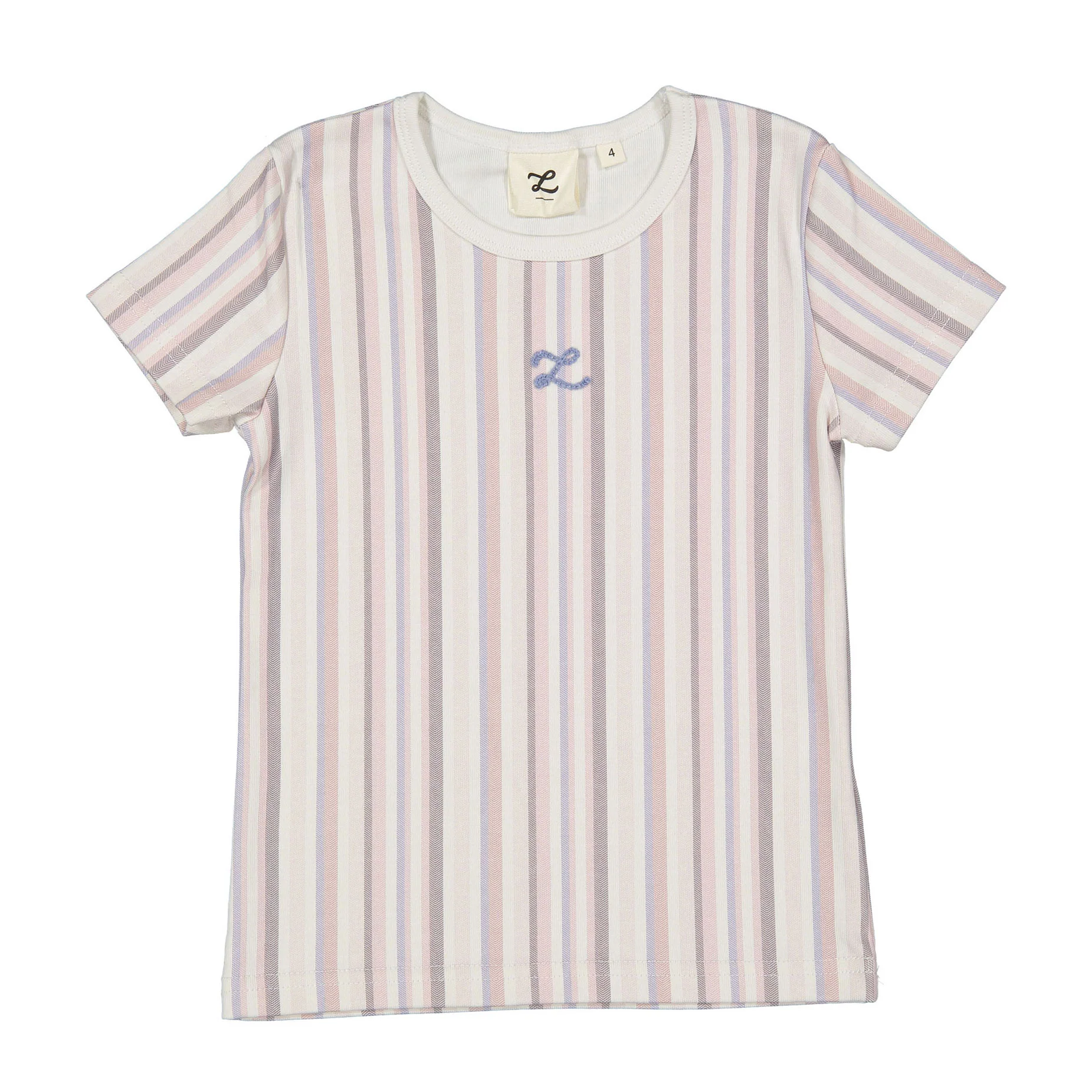 L by Ladida Striped Herringbone Short Sleeve Tee