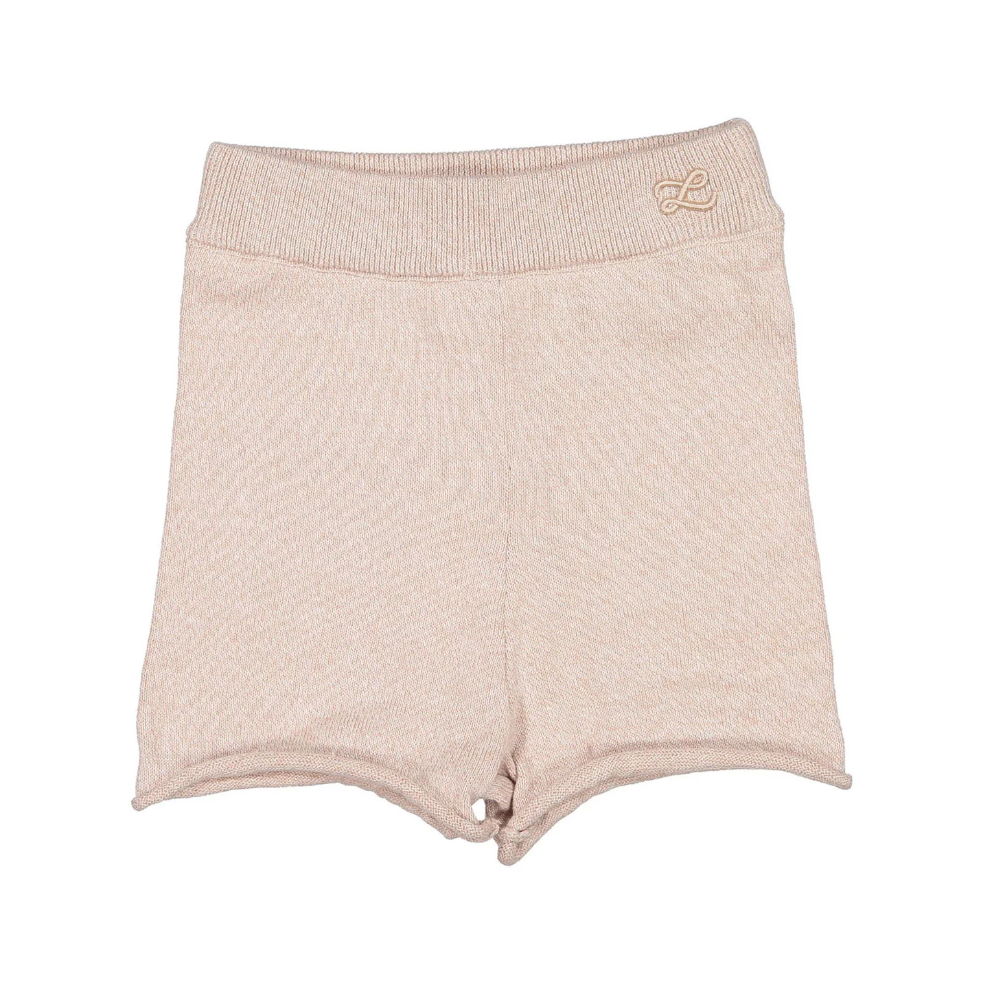 L By Ladida Taupe Marled Ribbed Knit Short