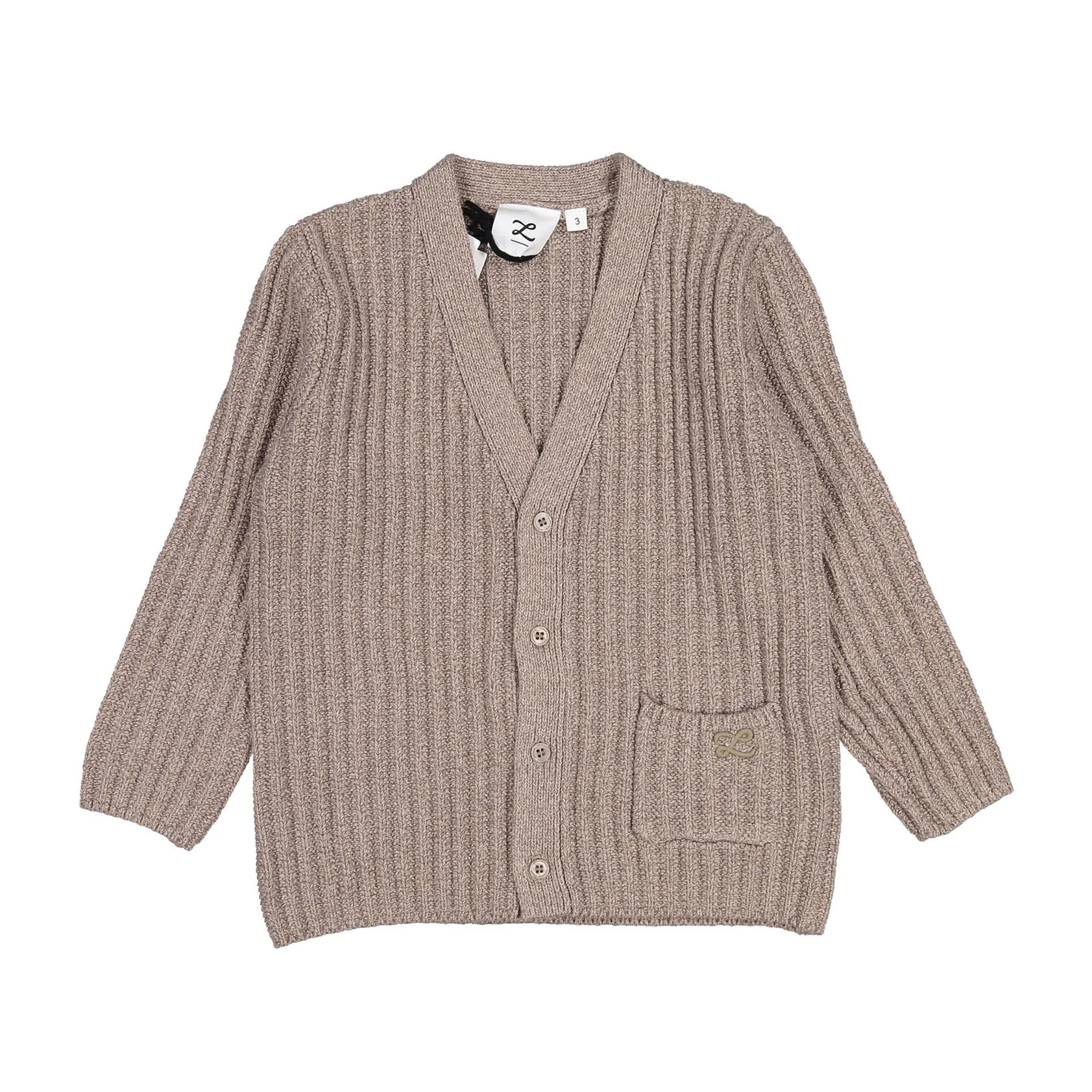 L by Ladida Taupe Ribbed Cardigan