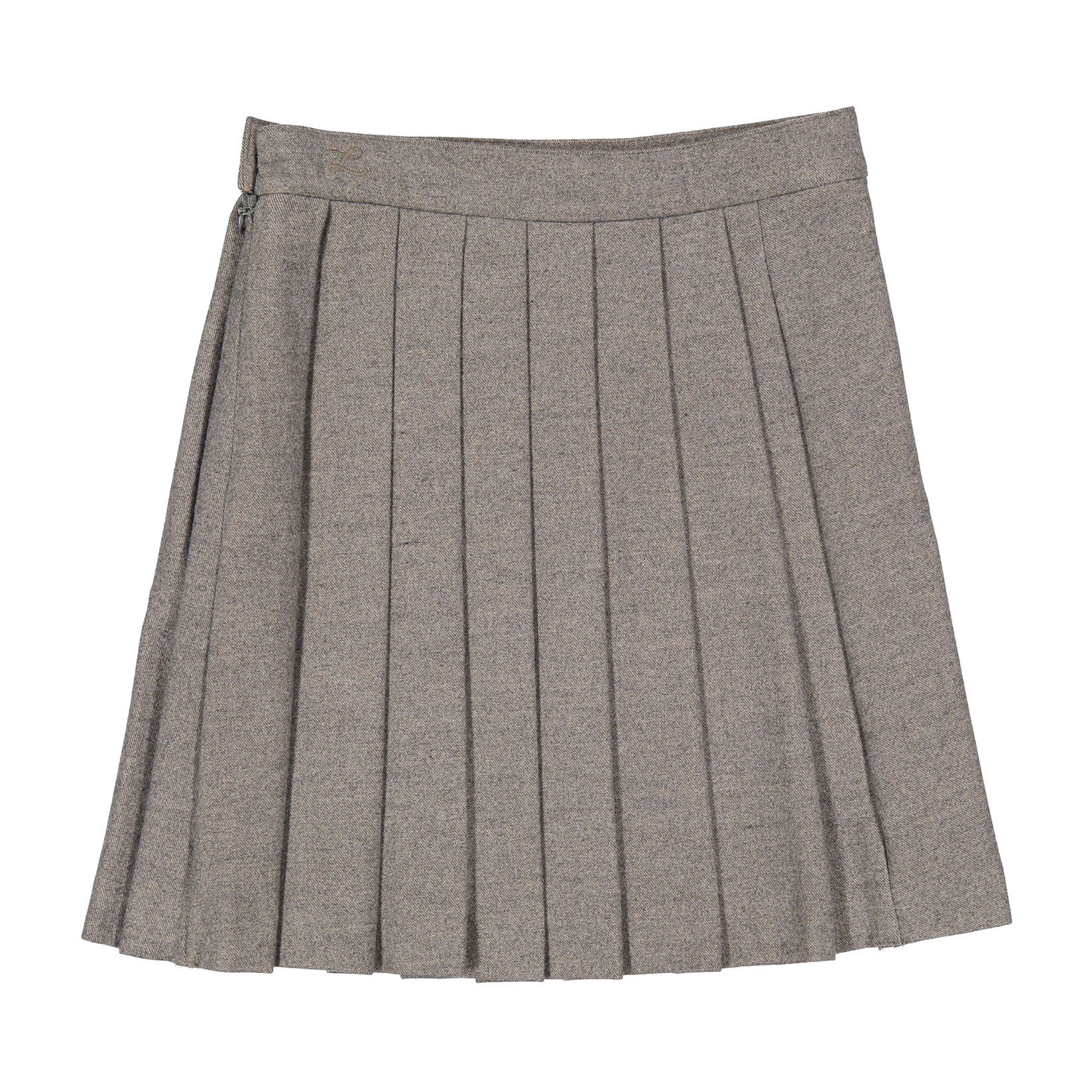 L by Ladida Taupe Wool Wap Pleated Skirt - Image 2