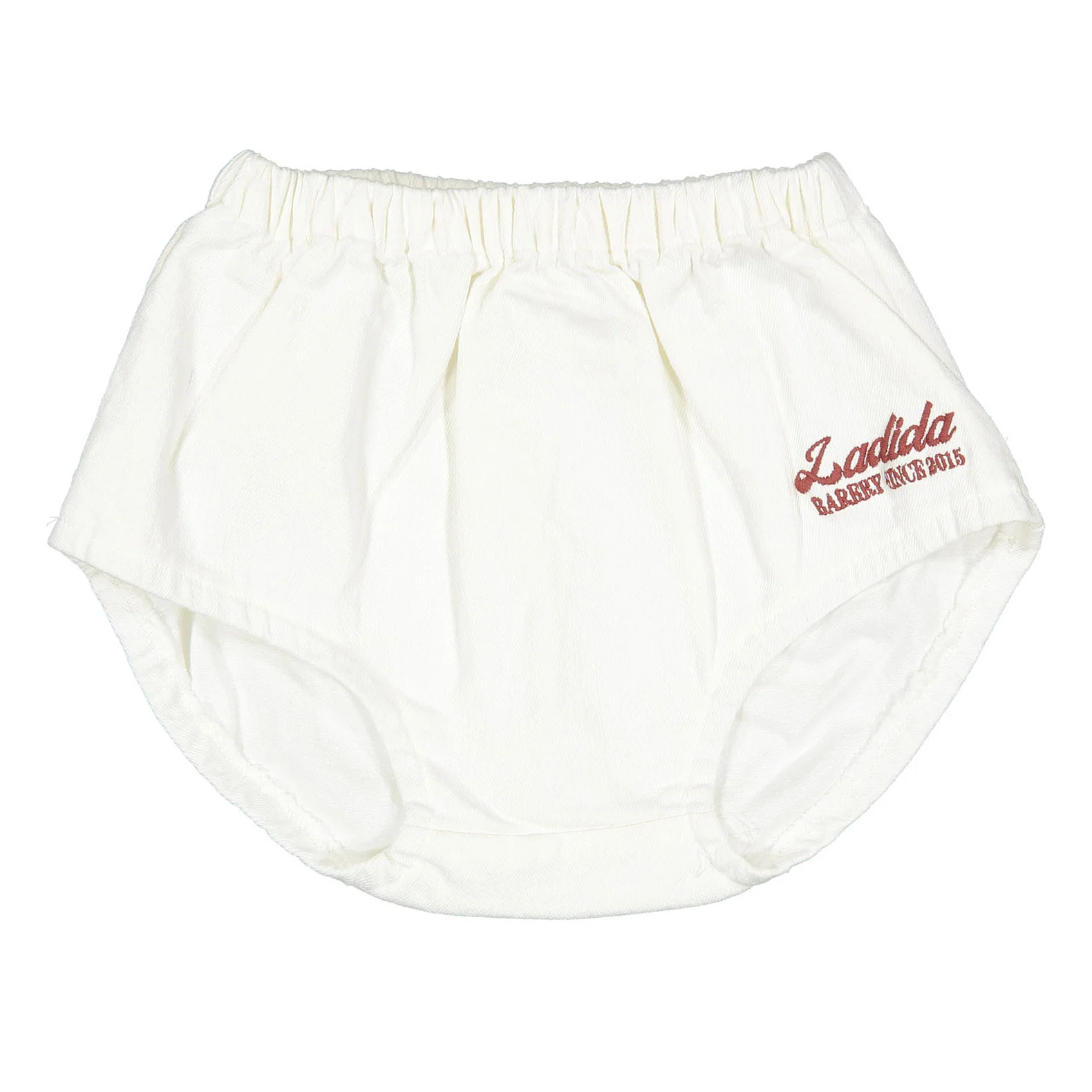 L by Ladida White Denim Bakery Logo Bloomers