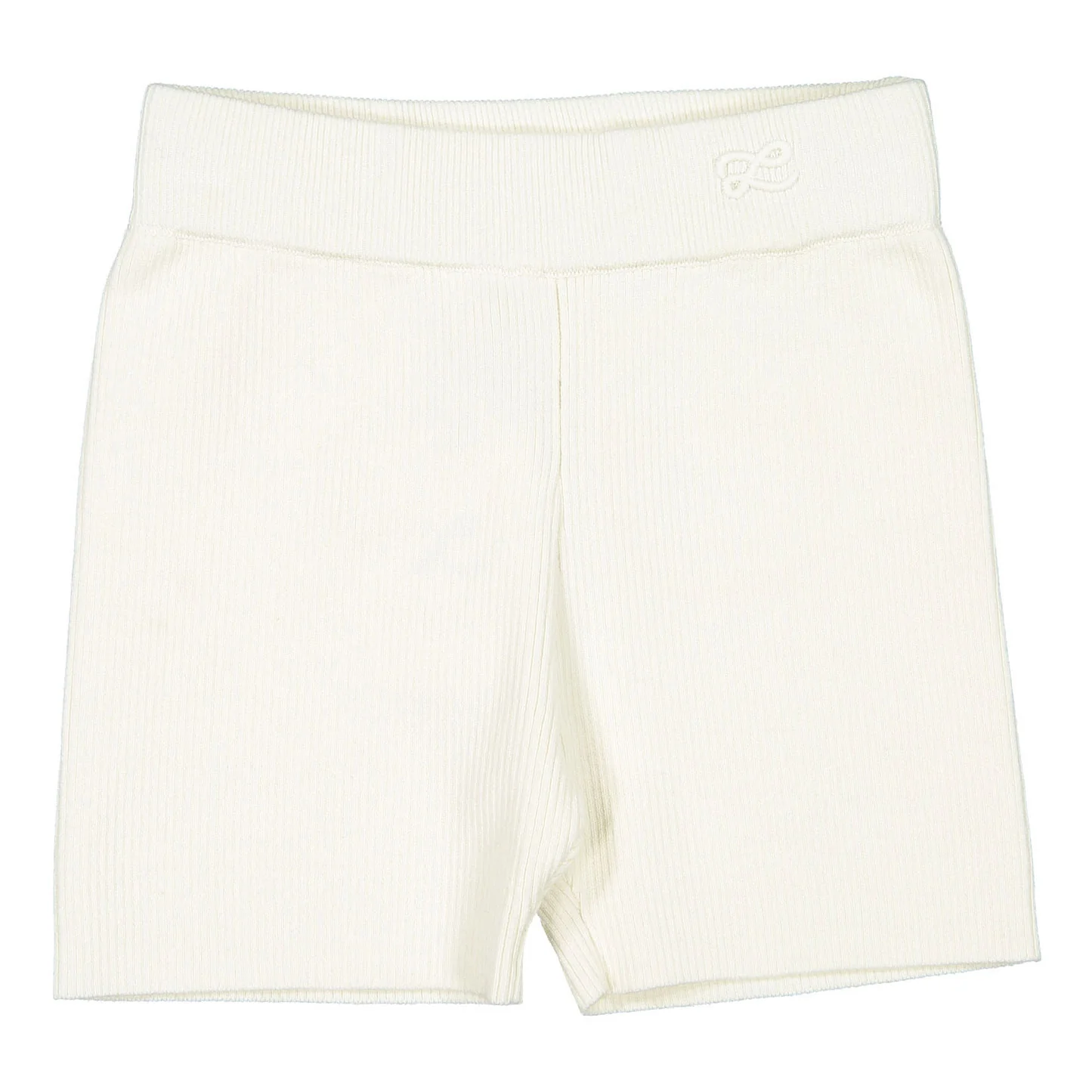 L by Ladida White Ribbed Knit Shorts