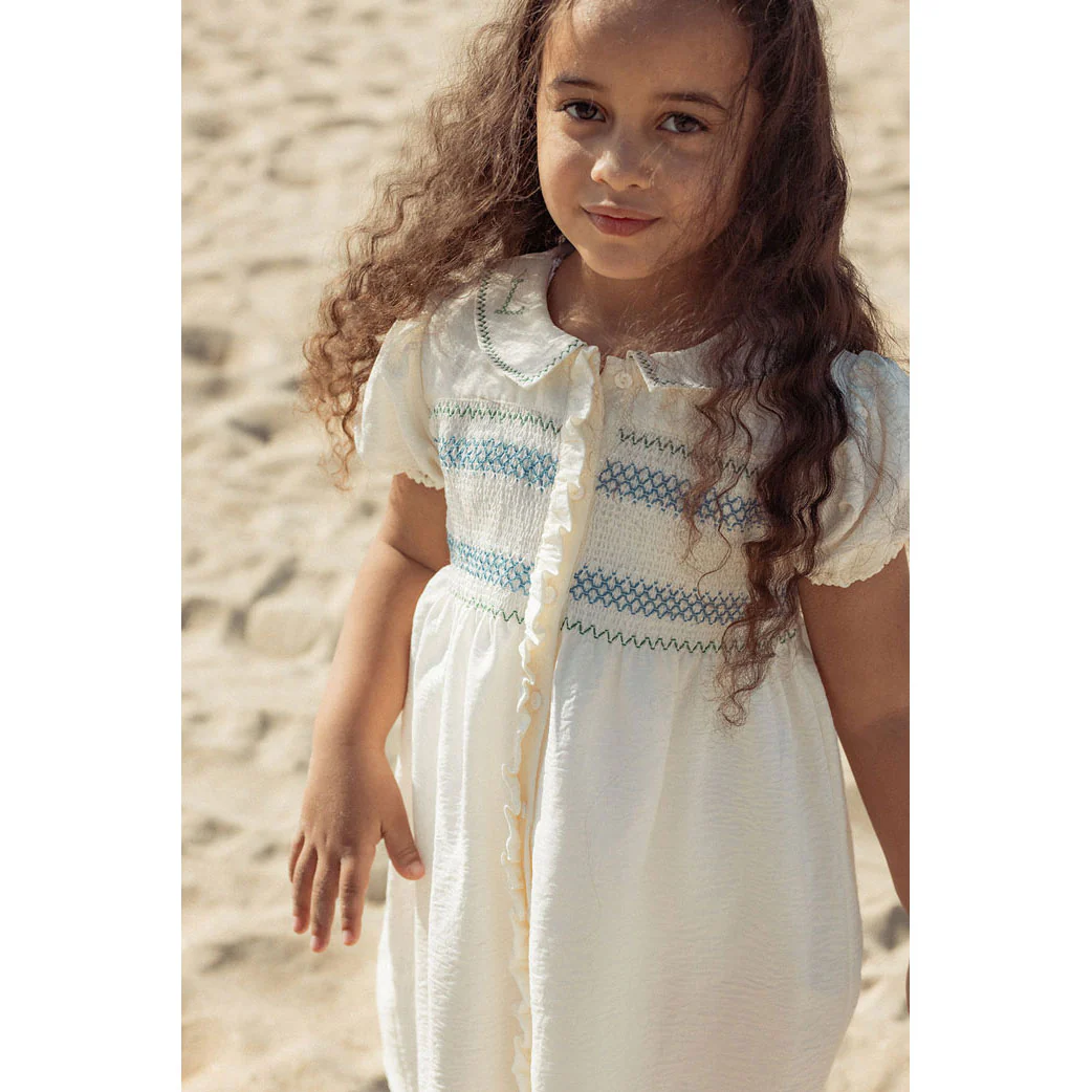 L by Ladida White Smocked Puff Sleeve Dress - Image 2