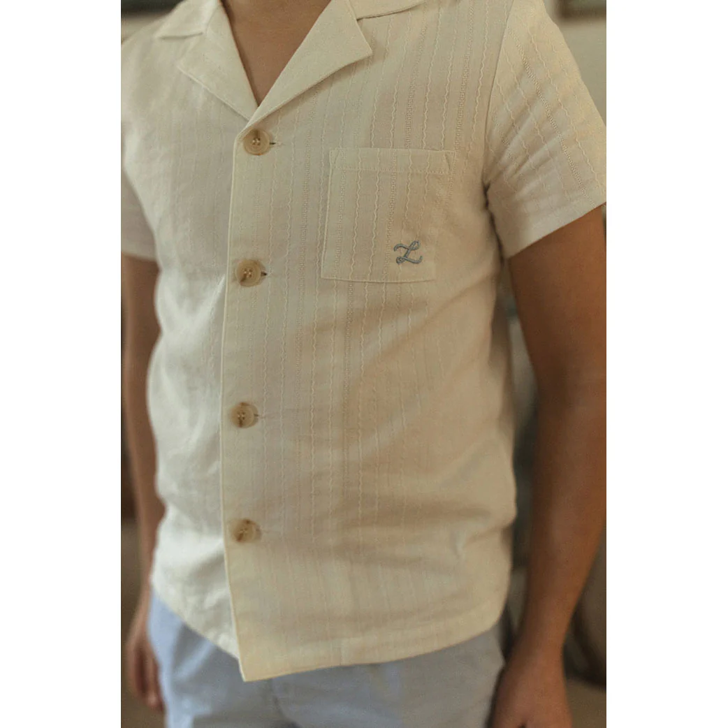 L by Ladida White Textured Grandpa Shirt - Image 4