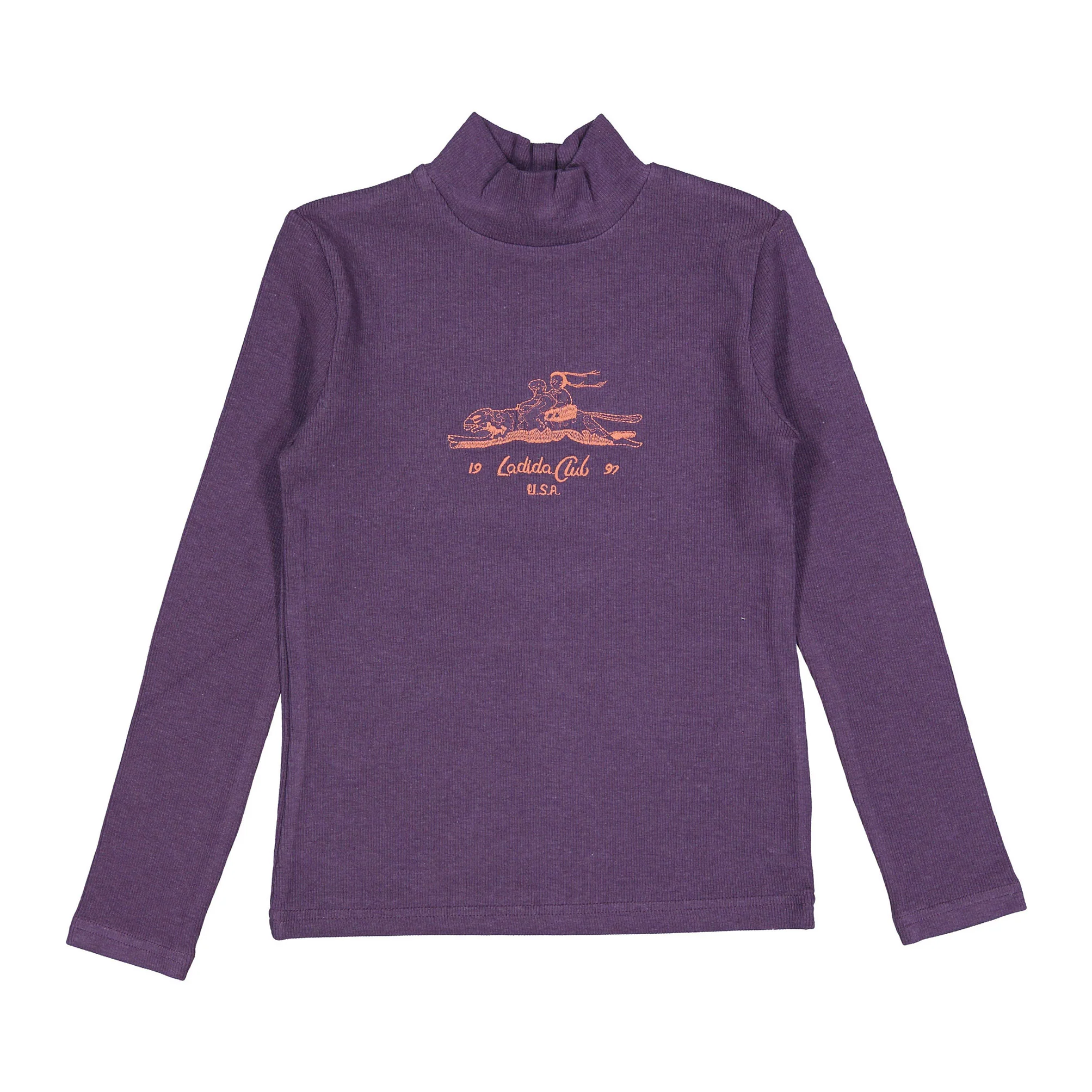 L by Ladida Wine Running Cheetah Turtleneck