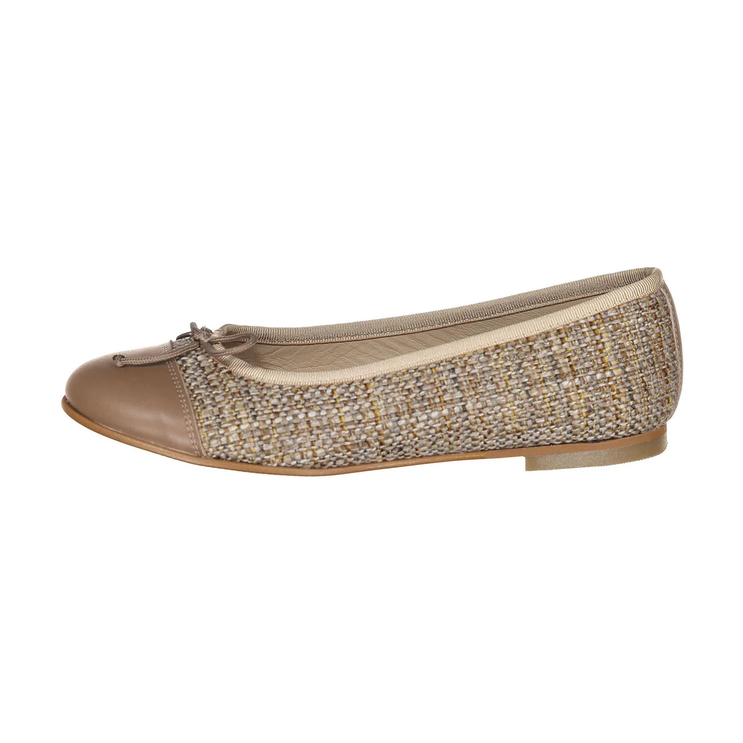 Ladida Shoes Beige Tweed Ballet Flats - Image 3