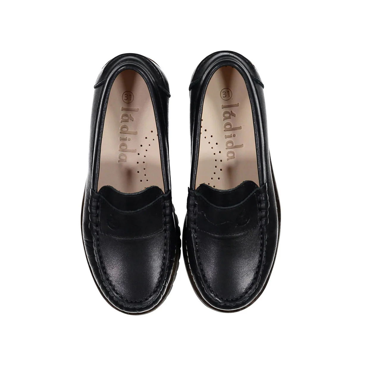 Ladida Shoes Black Leather Chunky Loafer