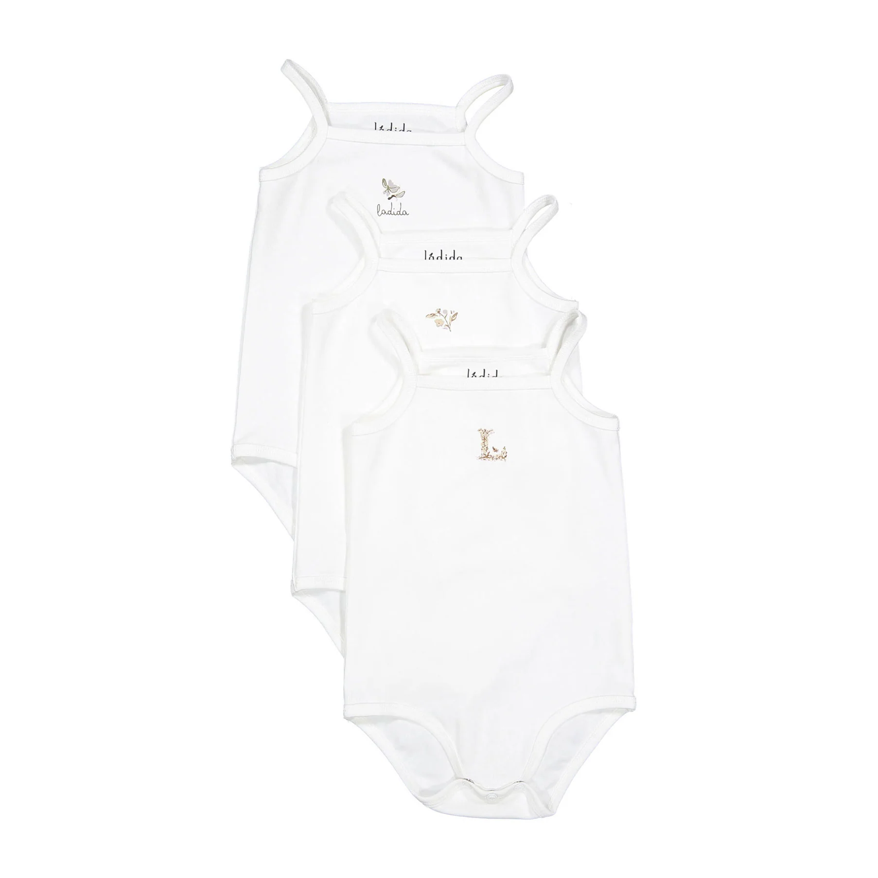 Ladida Layette 3 Pack White Onesies