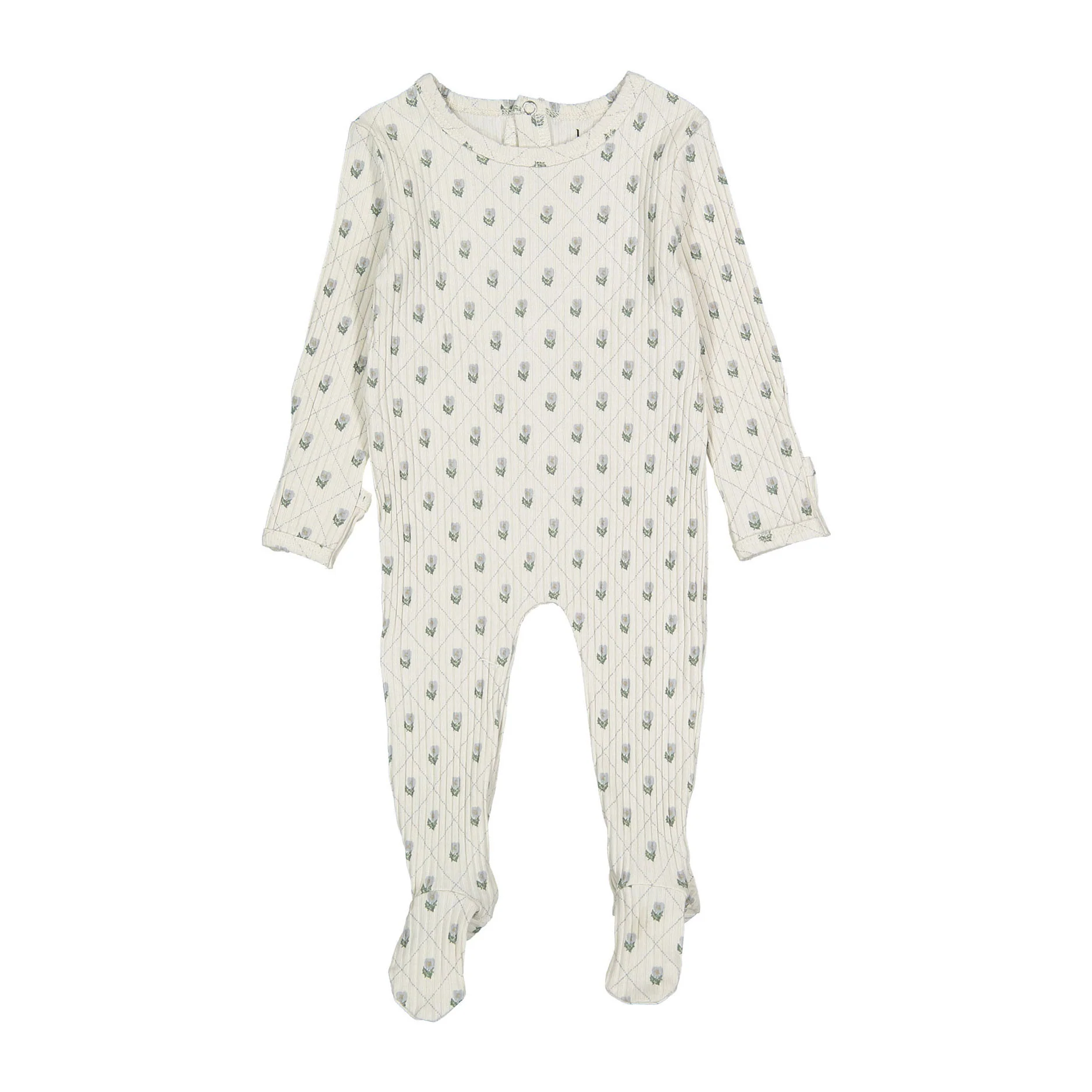 Ladida Layette Blue Grid Footies