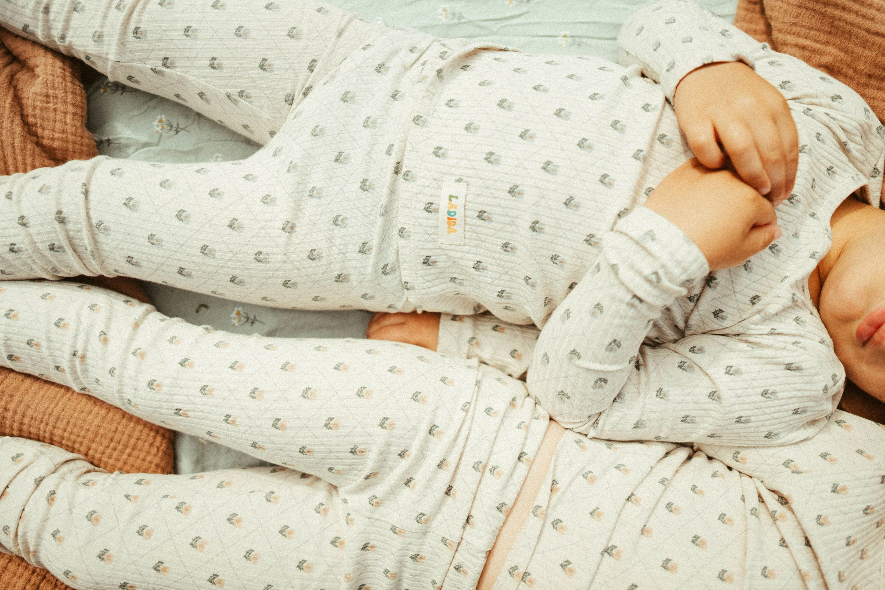 Ladida Layette Blue Grid Pajamas - Image 4