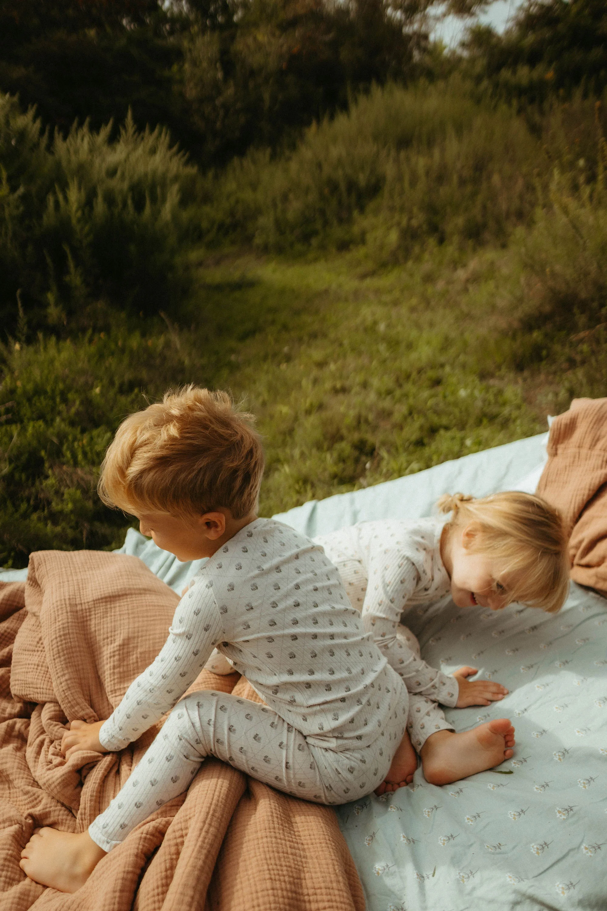 Ladida Layette Blue Grid Pajamas - Image 5