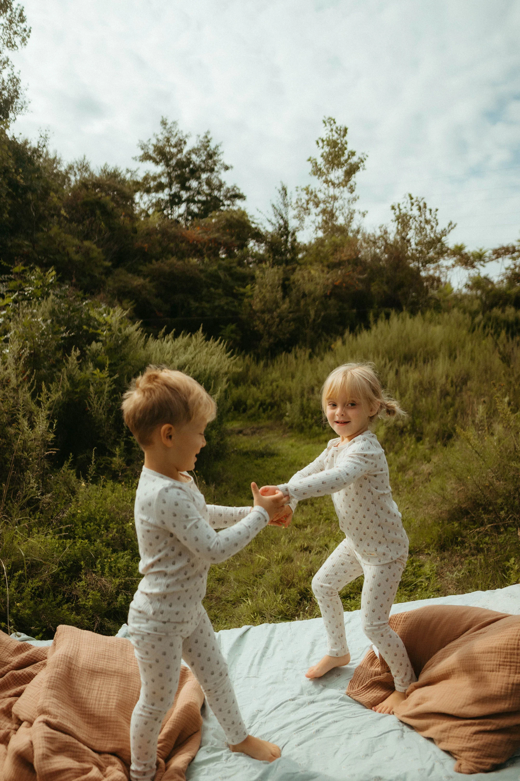 Ladida Layette Blue Grid Pajamas - Image 6