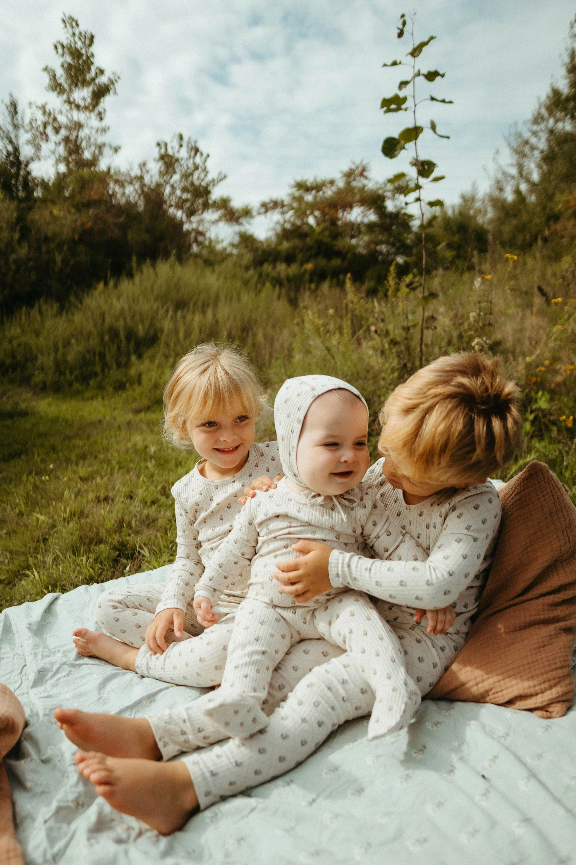 Ladida Layette Blue Grid Pajamas - Image 7