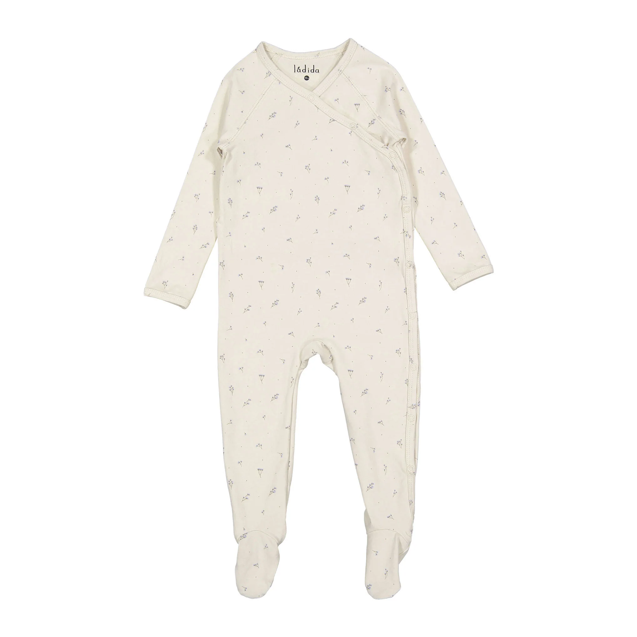 Ladida Layette Blue Tiny Bud Romper