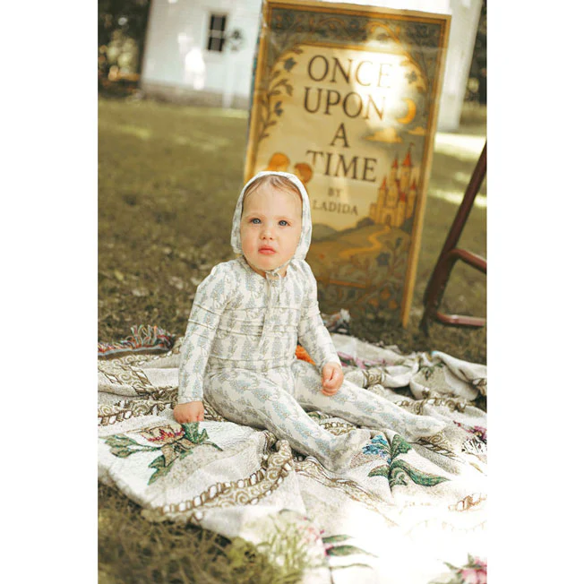 Ladida Layette Blue Wisteria Romper + Bonnet + Blanket - Image 2