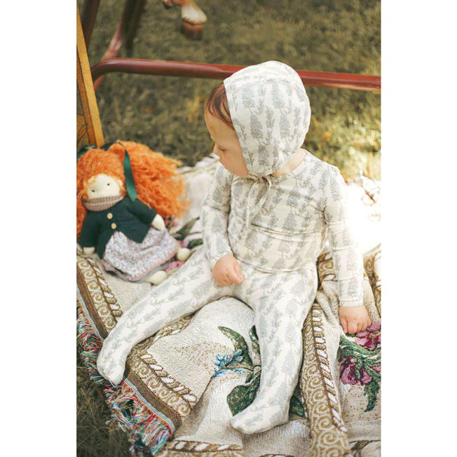 Ladida Layette Blue Wisteria Romper + Bonnet + Blanket - Image 3