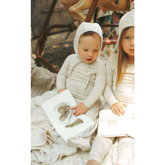 Ladida Layette Blush Tiny Bud Romper + Bonnet + Blanket - Image 3