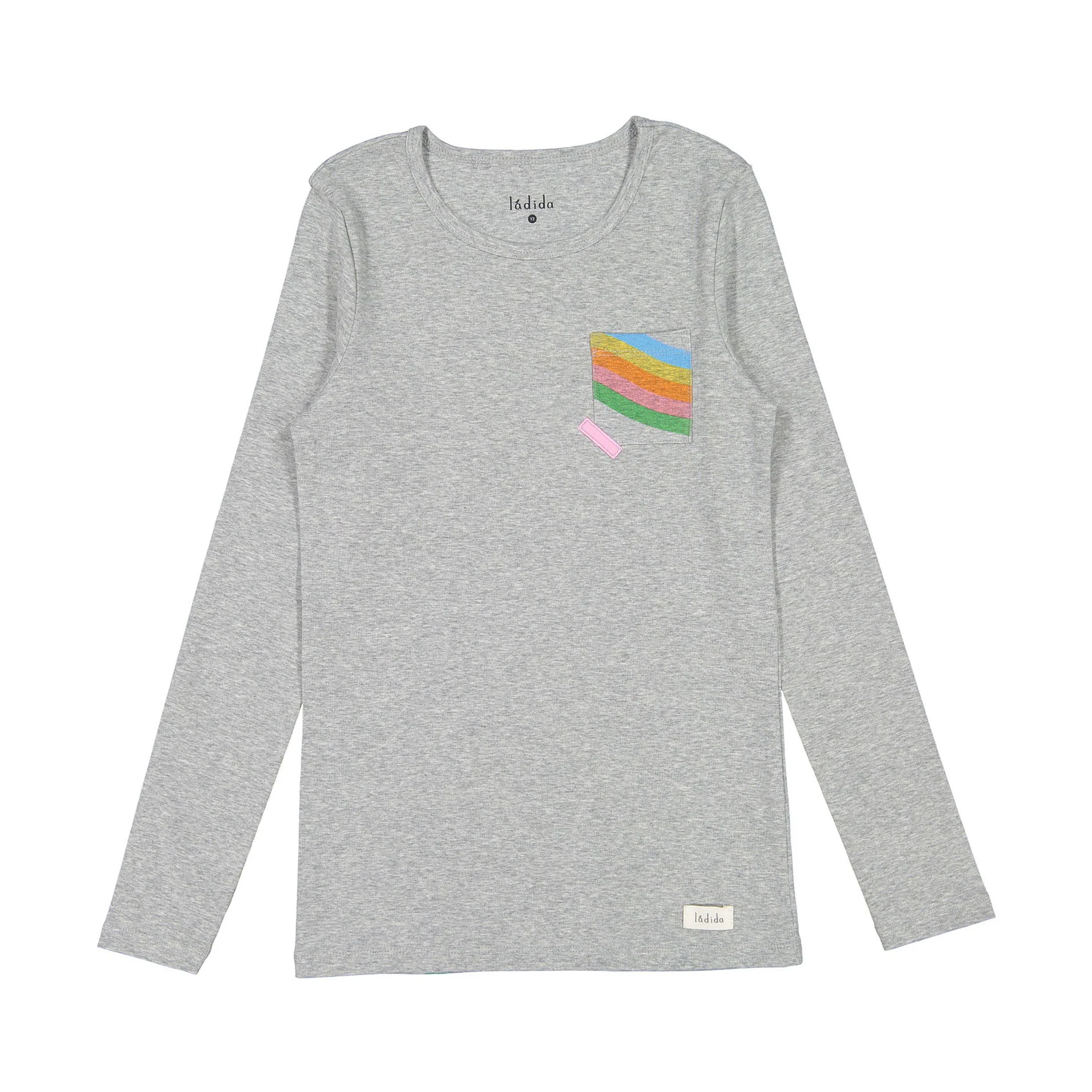 Ladida Grey Rainbow Detail Tee