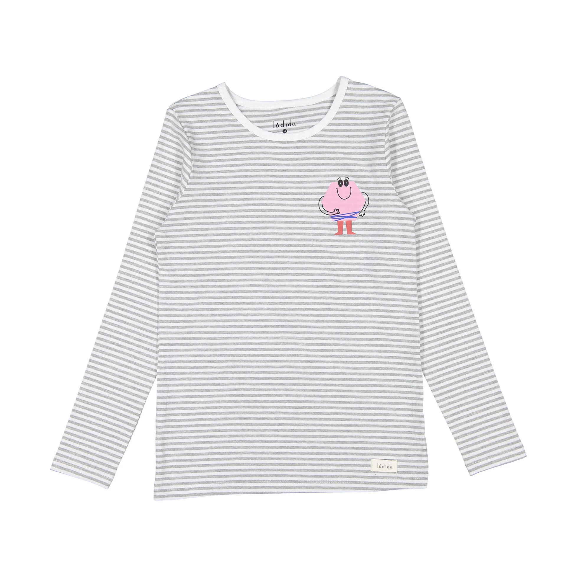 Ladida Grey Striped Tee