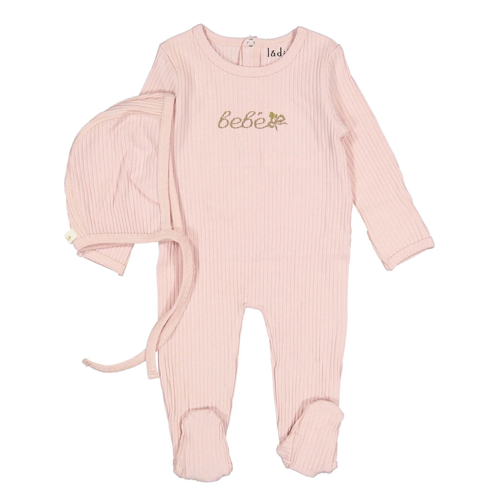 Ladida Layette Mauve Bebe Footie+ Bonnet