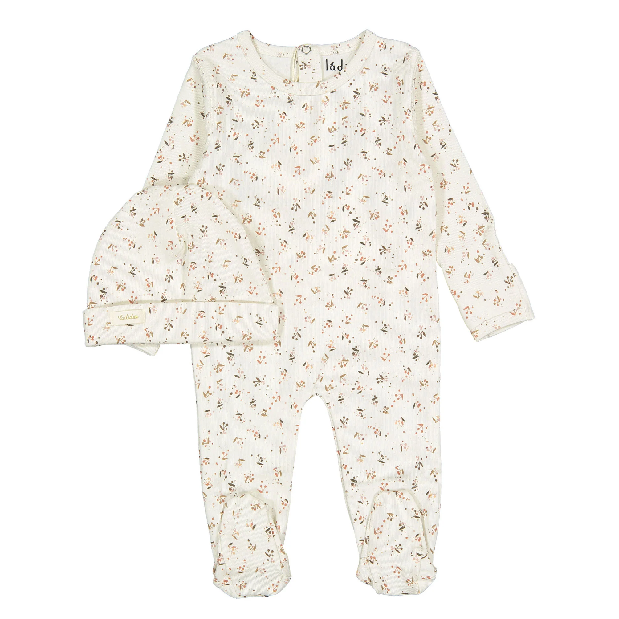 Ladida Layette Mauve Cherry Footie+ Hat