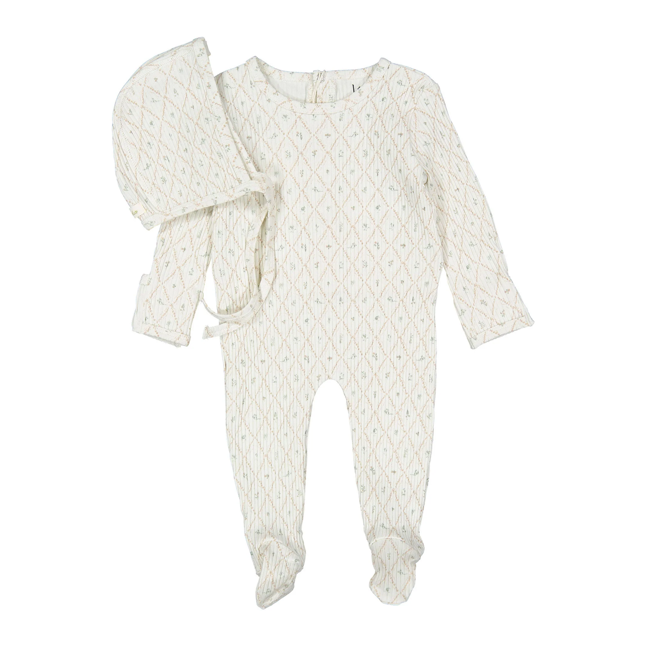 Ladida Layette Mauve Fairytale Romper + Bonnet