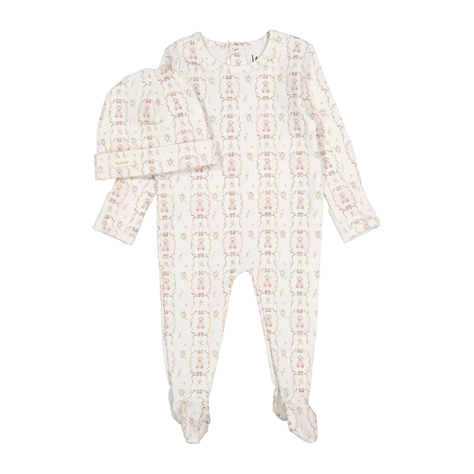 Ladida Layette Mauve Teddy Romper + Hat