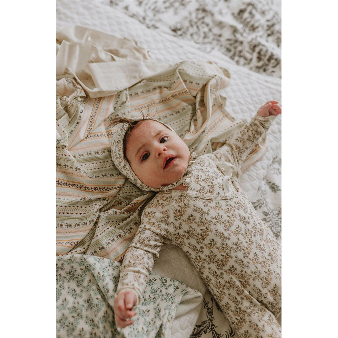 Ladida Layette Peach Cherry Blossom Footie - Image 2