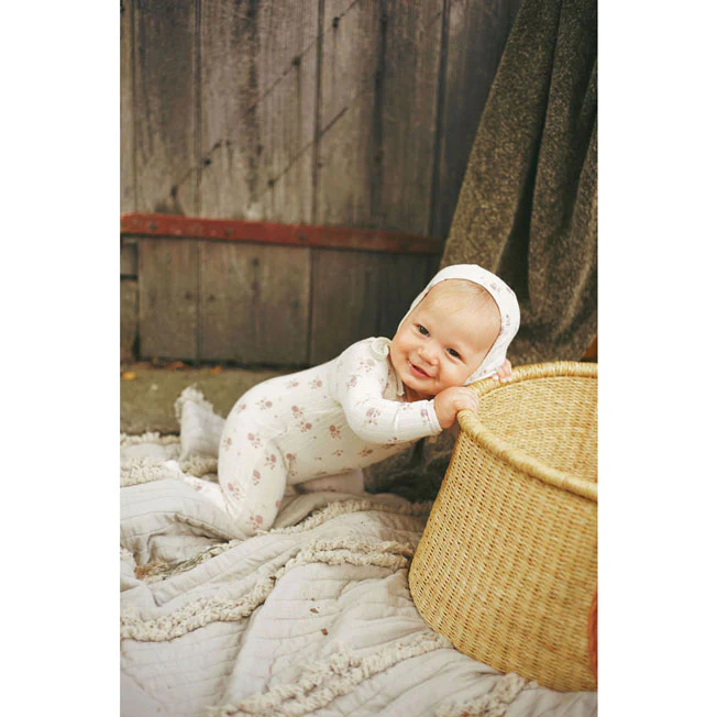 Ladida Layette Pink Watercolor Romper + Bonnet + Blanket - Image 3