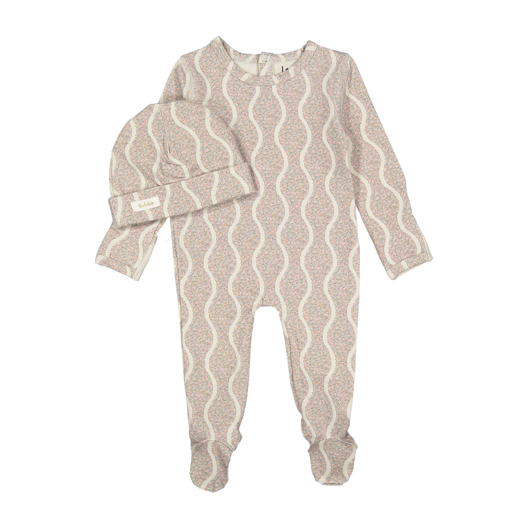 Ladida Layette Pink Wave Romper + Hat