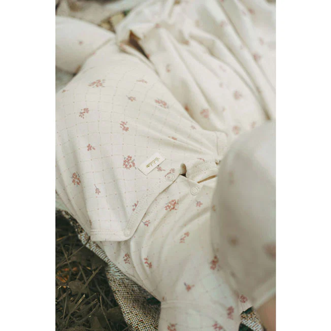 Ladida Layette Rose Grid Romper - Image 3
