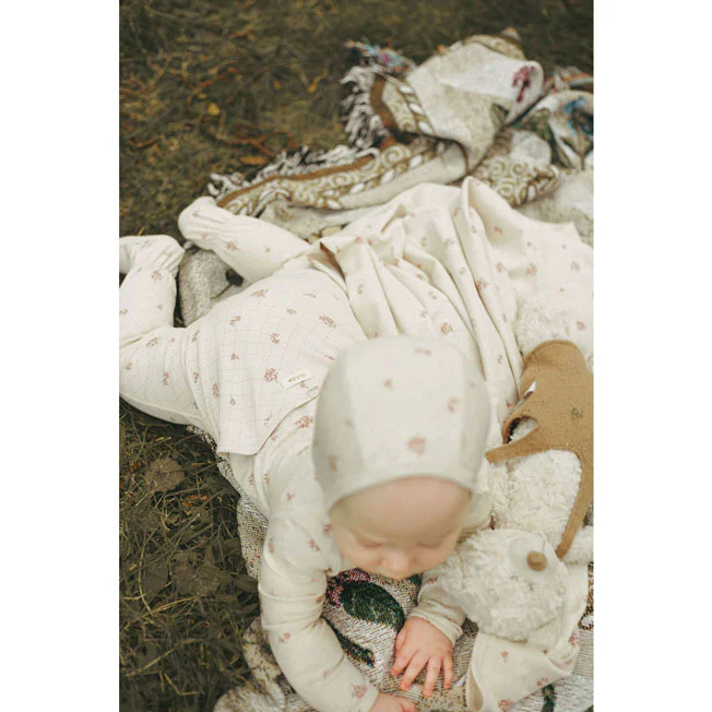 Ladida Layette Rose Grid Romper - Image 4