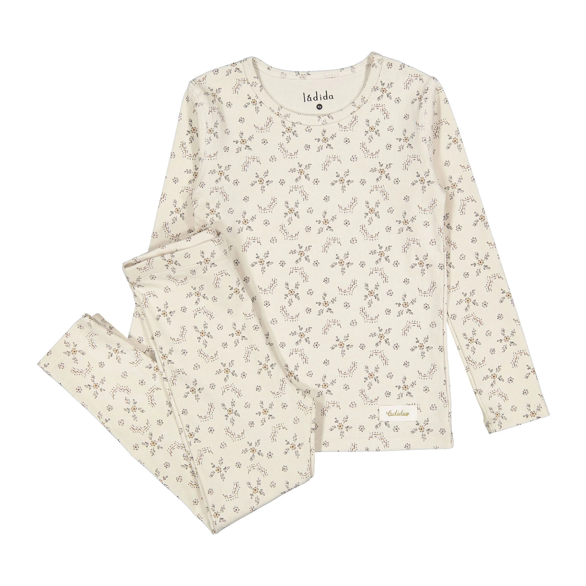 Ladida Layette Sketched Floral Pajama Set