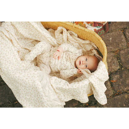 Ladida Layette Sketched Floral Romper + Hat - Image 2