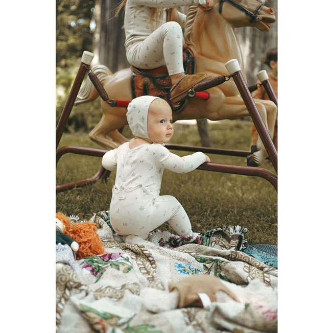Ladida Layette Slate Grid Romper - Image 2