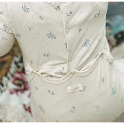 Ladida Layette Slate Grid Romper - Image 3