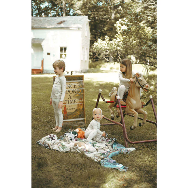 Ladida Layette Slate Grid Romper - Image 4