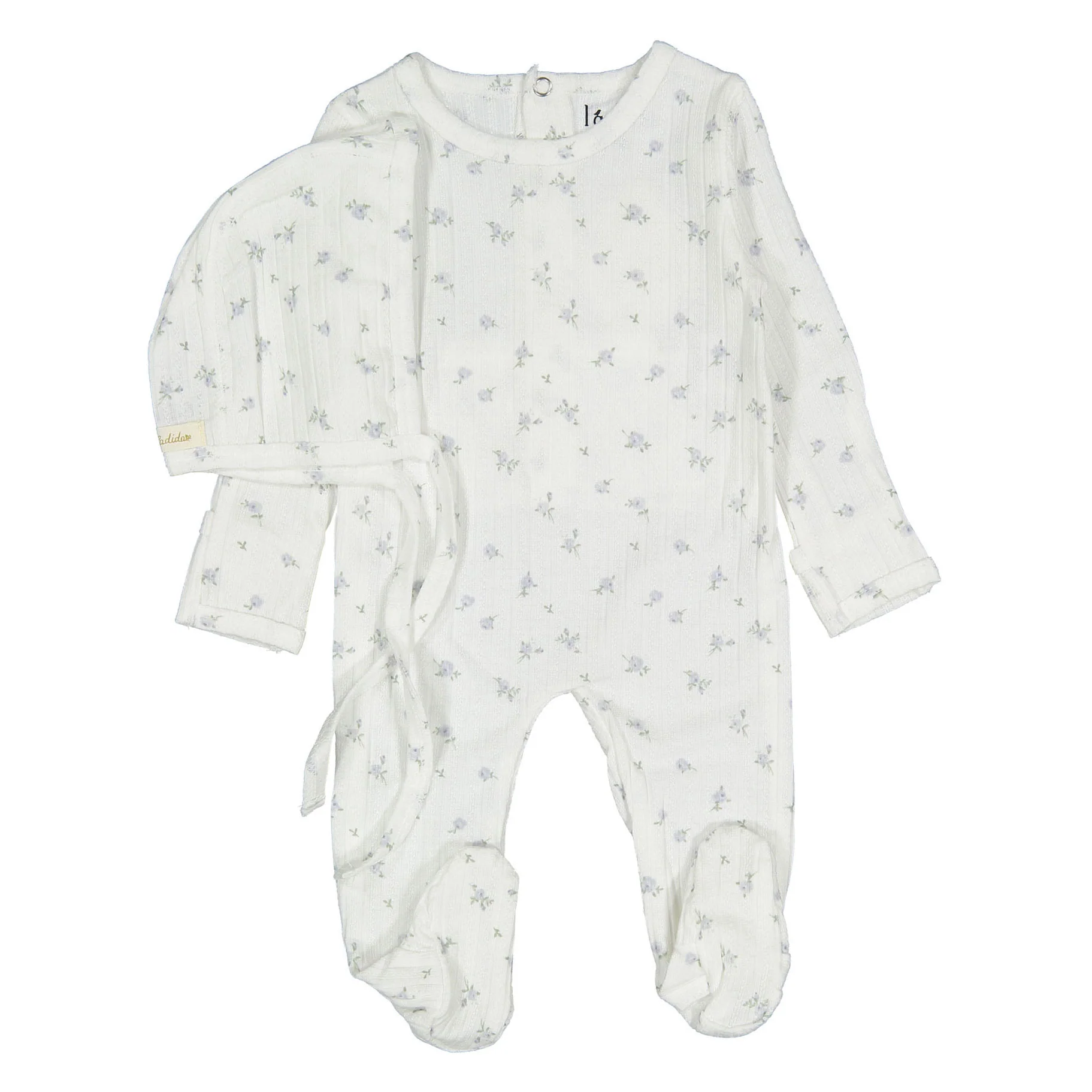 Ladida Layette Slate Rose Footie+ Bonnet