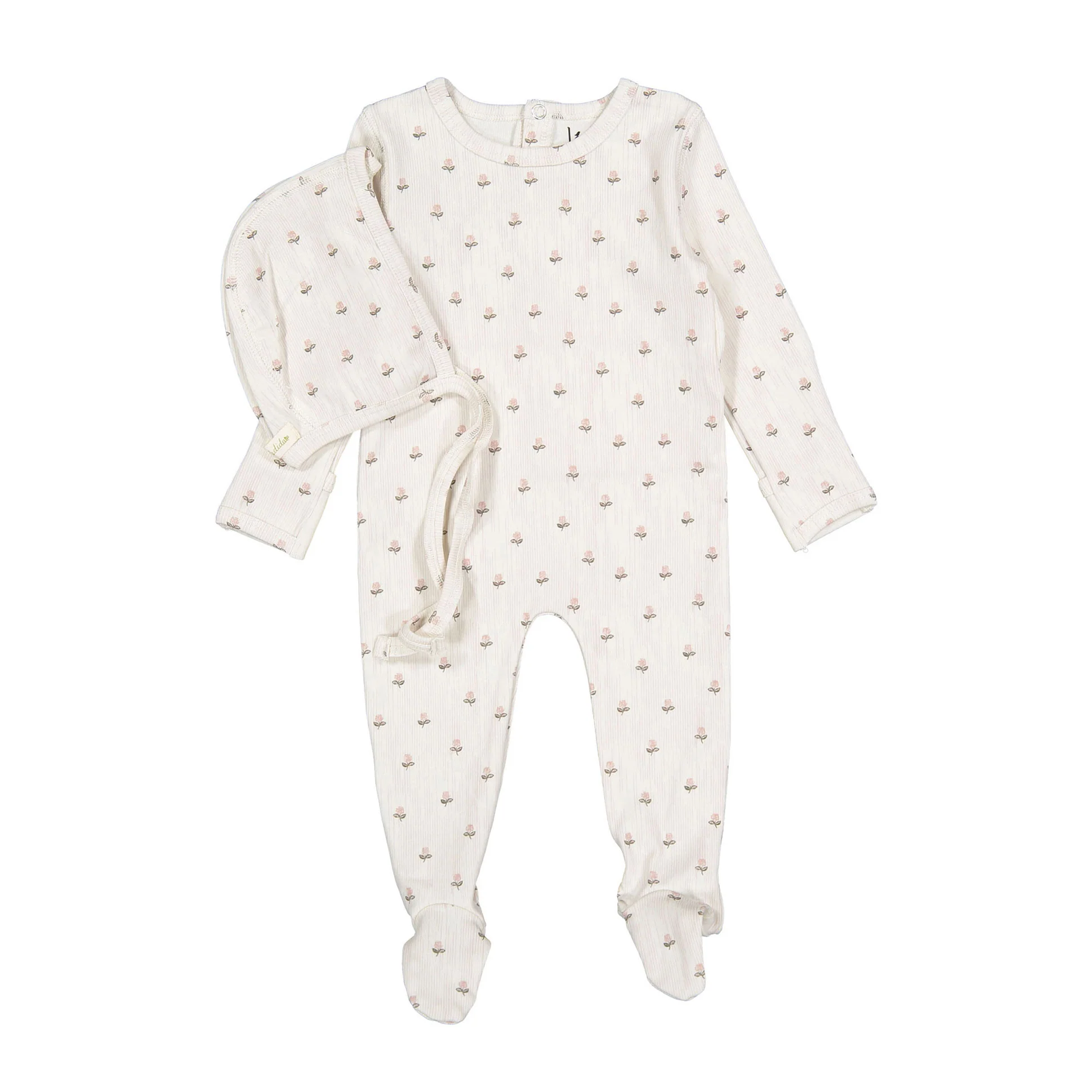 Ladida Layette Vintage Rose Romper + Bonnet