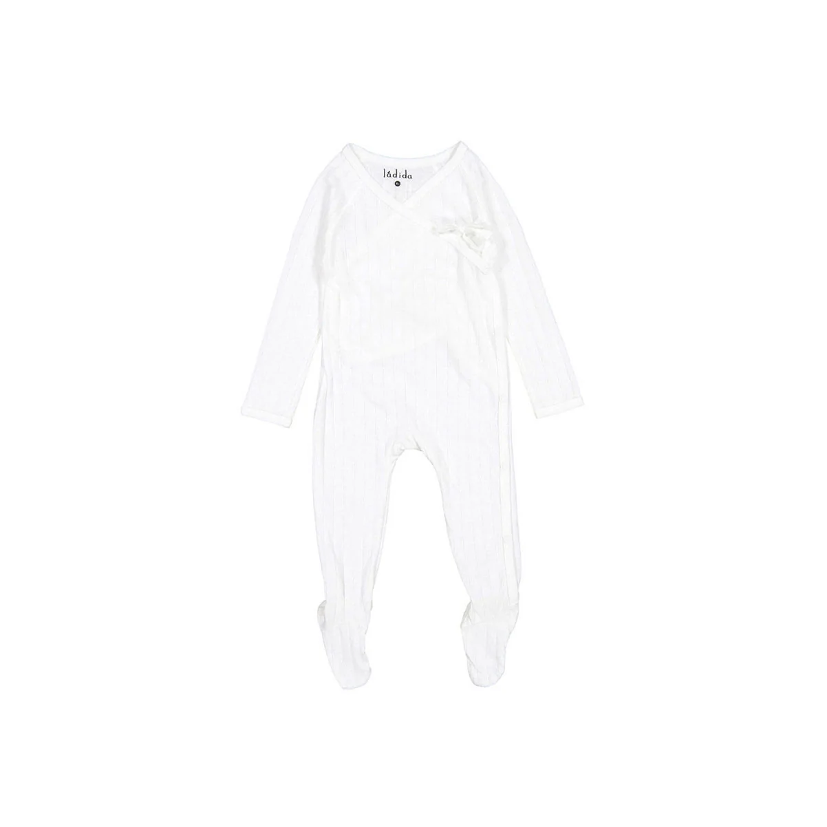 Ladida Layette White Pointelle Wrap Footie