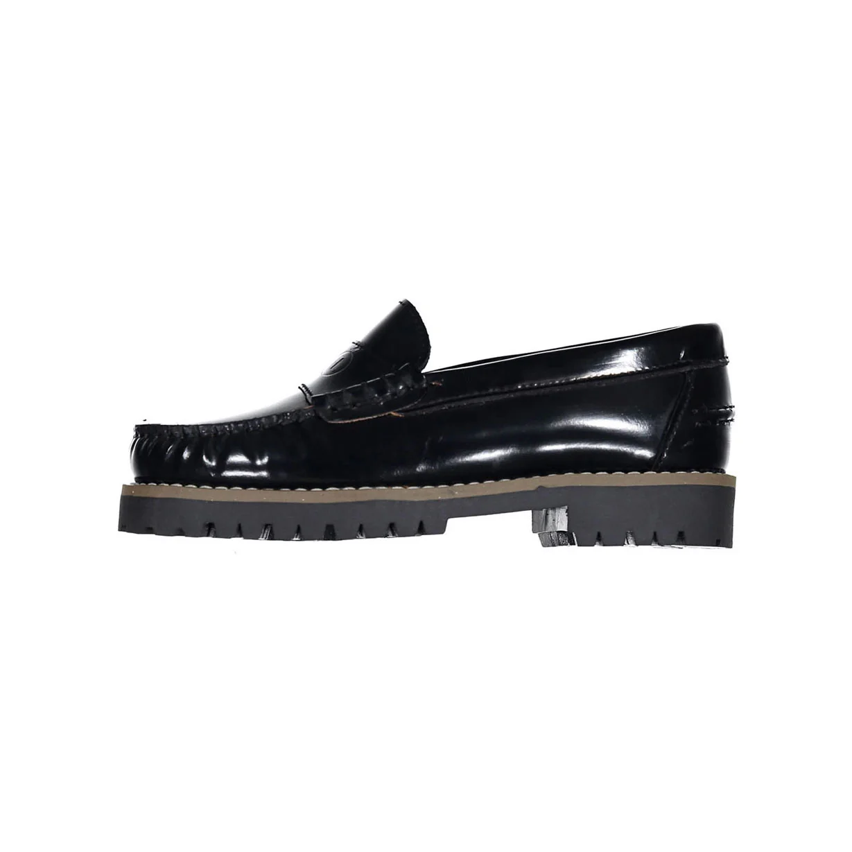 Ladida Navy Patent Leather Chunky Loafer - Image 2