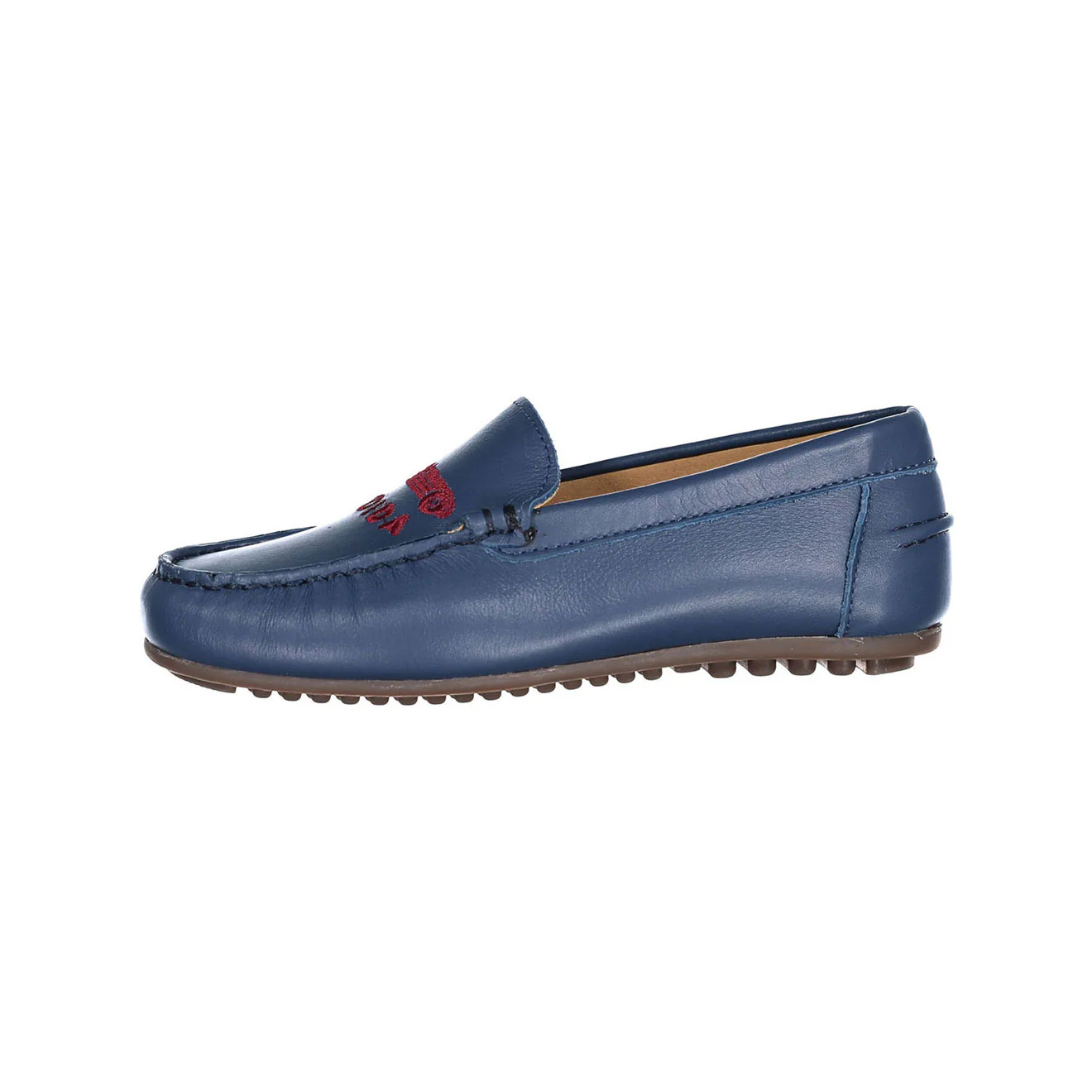 Ladida Shoes Blue Car Embroidered Leather Loafer - Image 2