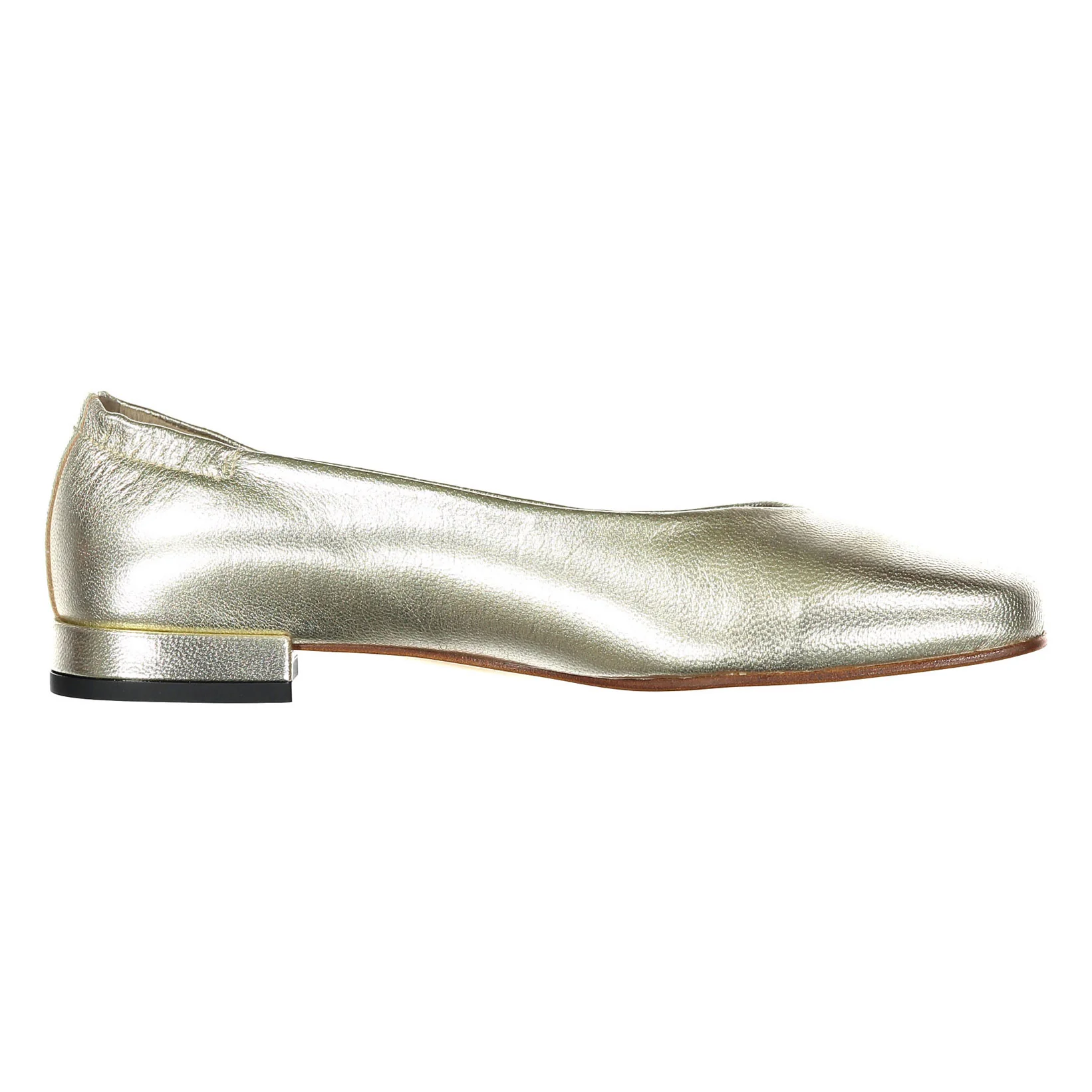 Ladida Shoes Gold Metalic Square Front Flats - Image 3