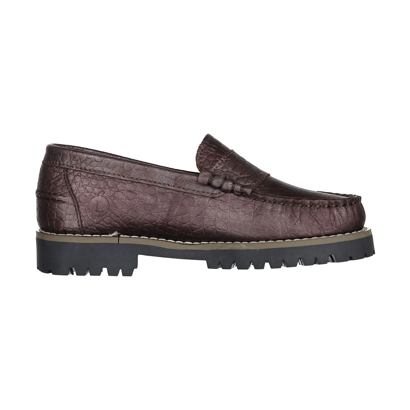 Ladida Shoes Dark Plum Croc Chunky Loafers - Image 3
