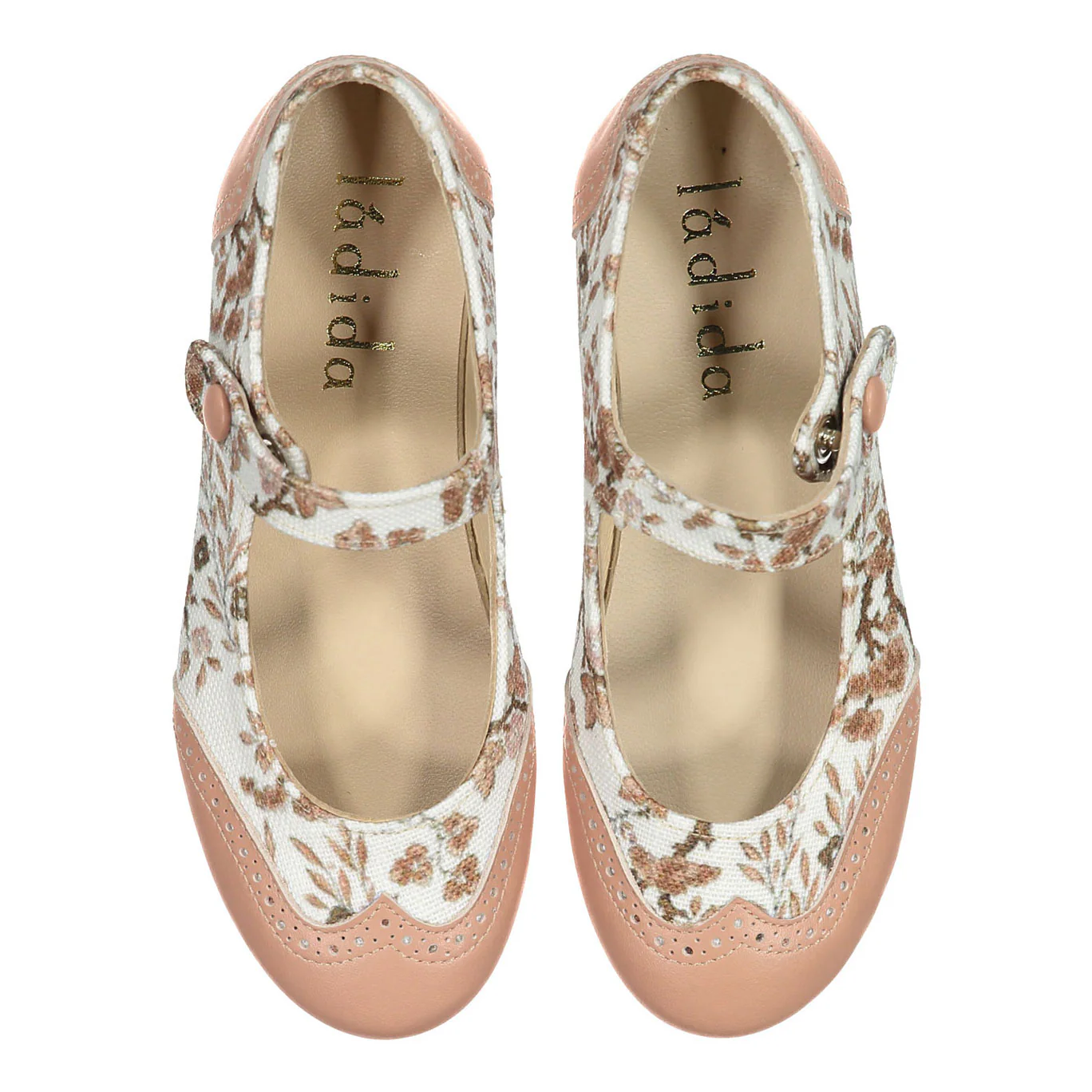 Ladida Shoes Floral Two Toned  Mary Janes