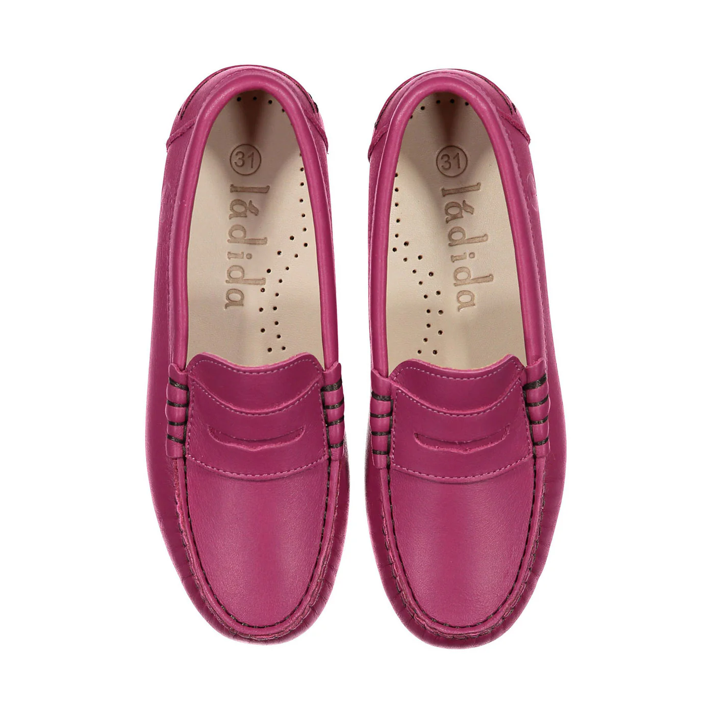 Ladida Shoes Fuchsia Leather Penny Loafer