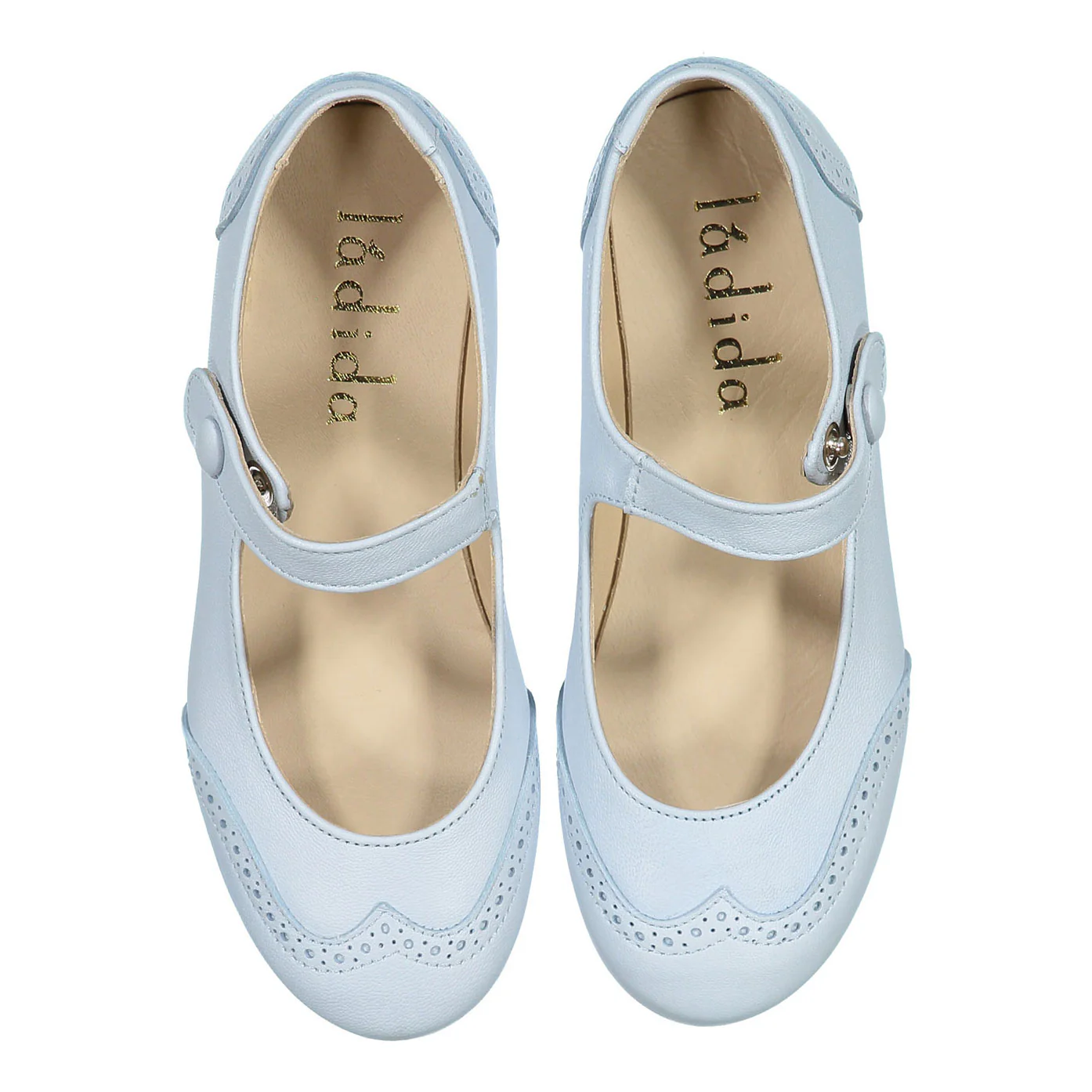 Ladida Shoes Light Blue Wingtip Mary Janes