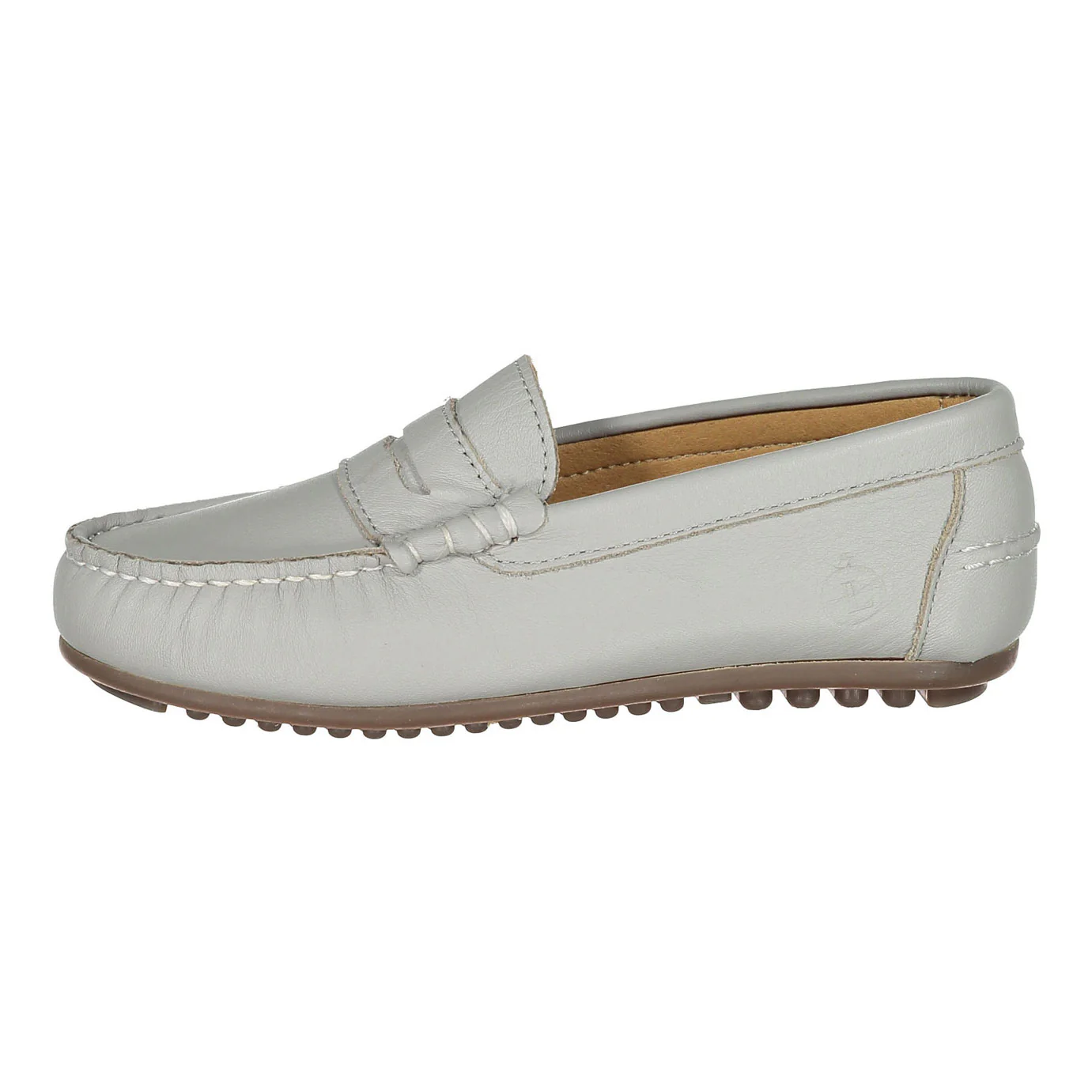 Ladida Shoes Light Grey Leather Loafers - Image 2