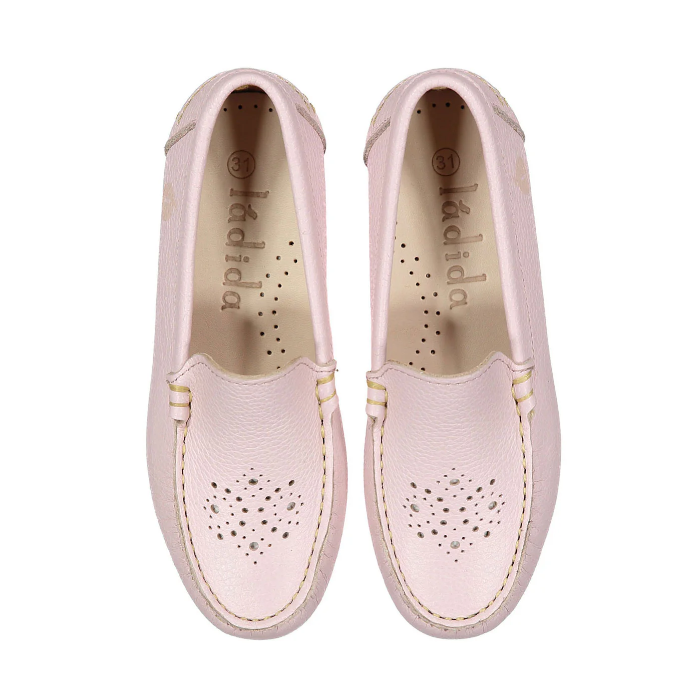Ladida Shoes Light Pink Eyelet Design Loafers